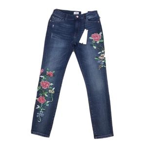 NWT m1858 High Rise Floral Jeans Kristen Skinny